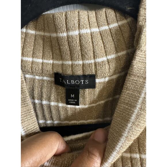 TALBOTS SLEEVELESS RIBBED SWEATER - METALLIC STRIPE sz medium - Picture 4 of 6